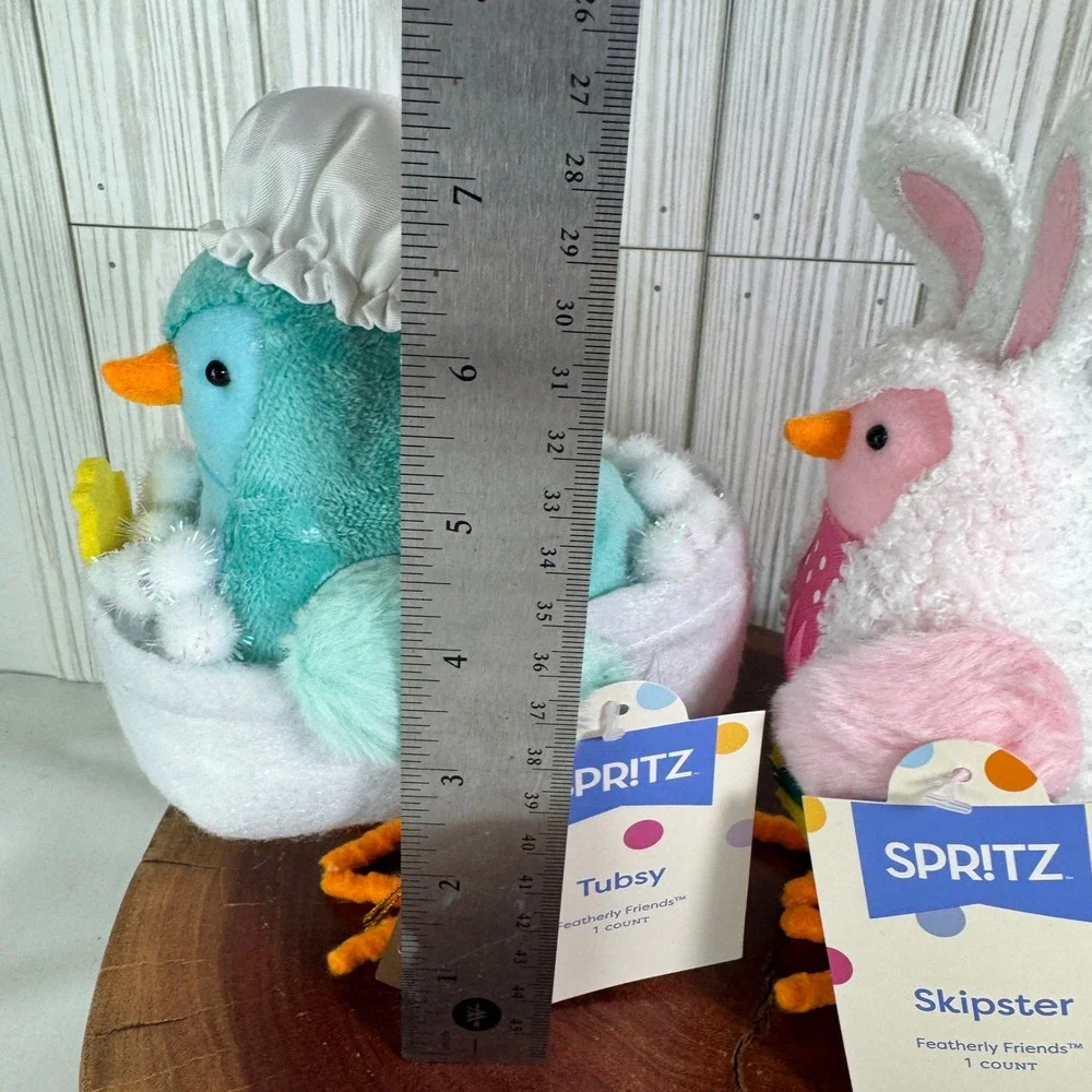 Spritz Featherly Friends Tubsy and Skipster‎ Easter Bird Figurines Set of 2 NWT